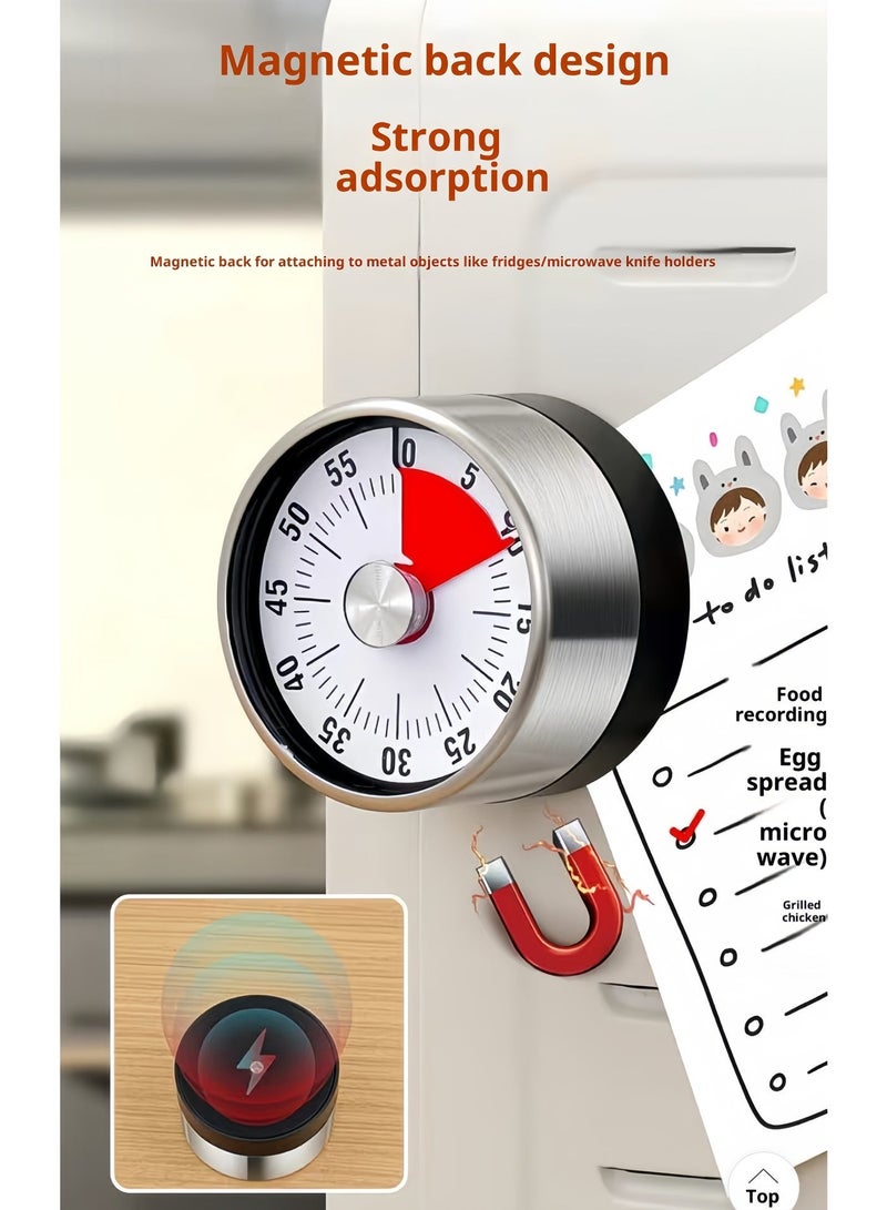 مؤقت ميكانيكي بصري - بدون بطارية دعوة صاخبة مغناطيسي | مطبخ دراسة عمل - Image 3